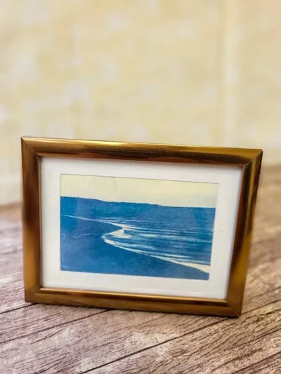 Alternate image for Minature Framed Blue Seascape Cyanotype Photograph