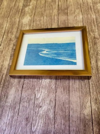 Alternate image for Minature Framed Blue Seascape Cyanotype Photograph