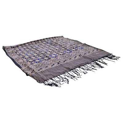 Alternate image for Handmade Batik Scarf - soft Cotton - Charcoal Grey