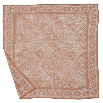 Primary image for Hand Dyed Batik Bandana - Soft Lightweight Cotton, Apricot Patchwork, Coral Pink Peach
