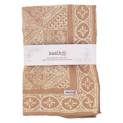 Alternate image for Hand Dyed Batik Bandana - Soft Lightweight Cotton, Apricot Patchwork, Coral Pink Peach