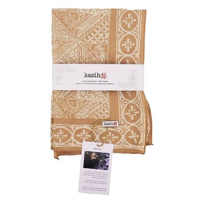 Alternate image for Hand Dyed Batik Bandana - Soft Lightweight Cotton, Apricot Patchwork, Coral Pink Peach