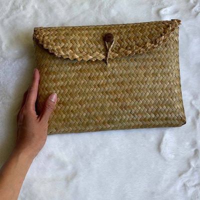 Alternate image for Gift Set of Handwoven Pouch and Canting Wax and Dye Tool, Handwoven Natural Bag, Gift for Her