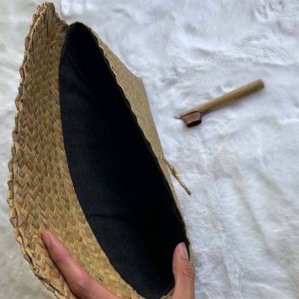 Alternate image for Gift Set of Handwoven Pouch and Canting Wax and Dye Tool, Handwoven Natural Bag, Gift for Her
