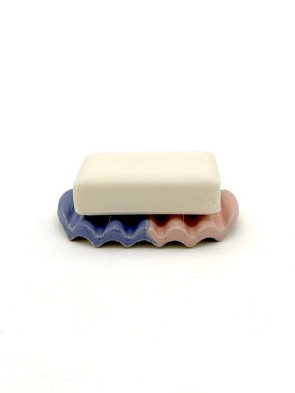 Alternate image for Squggle Soap Dish in Colorblock Purple & Pink