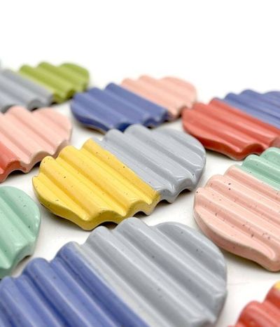 Alternate image for Squiggle Soap Dish in Colorblock Aqua & Yellow