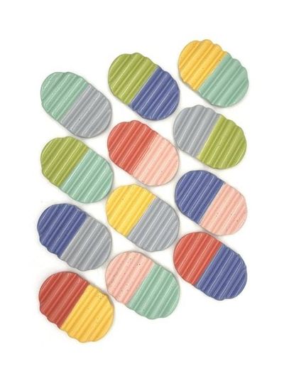 Alternate image for Squiggle Soap Dish in Colorblock Aqua & Yellow