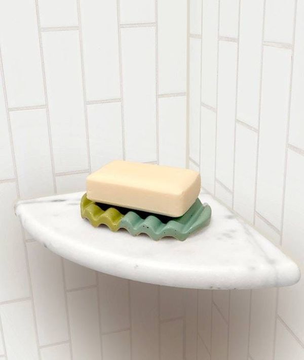 Alternate image for Squiggle Soap Dish in Colorblock Aqua & Yellow