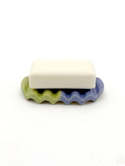 Alternate image for Squiggle Soap Dish in Colorblock Purple & Lime
