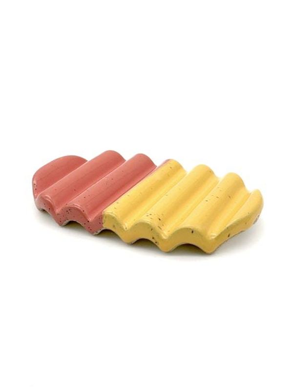 Alternate image for Squiggle Soap Dish in Colorblock Red & Yellow