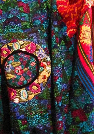 Alternate image for Queen-size Mixed Huipile Guatemalan Patchwork Quilt Set