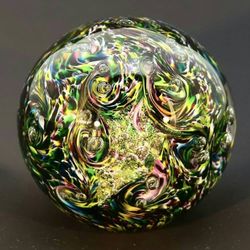 Image for Northern Lights - Round Handblown Glass Paperweight