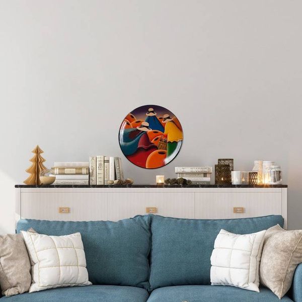 Alternate image for Ceramic plate Women with Baskets