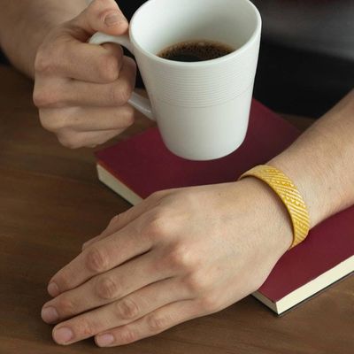 Primary image for Bright Yellow Handwoven Cuff Bracelet Comet of Light