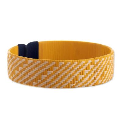 Alternate image for Bright Yellow Handwoven Cuff Bracelet Comet of Light