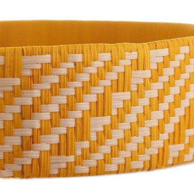 Alternate image for Bright Yellow Handwoven Cuff Bracelet Comet of Light