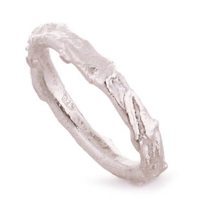 Alternate image for Avant-Garde Textured Sterling Silver Band Ring from Peru Intrepid Essence