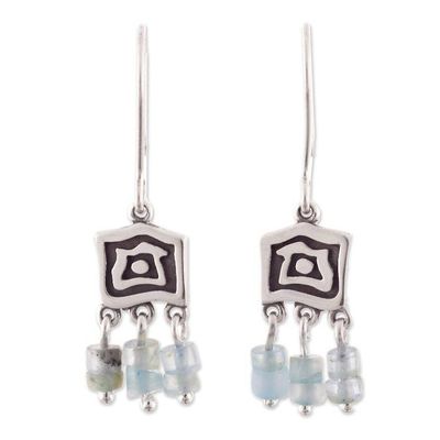 Alternate image for Cultural Sterling Silver and Opal Chandelier Earrings Ancient Spiral