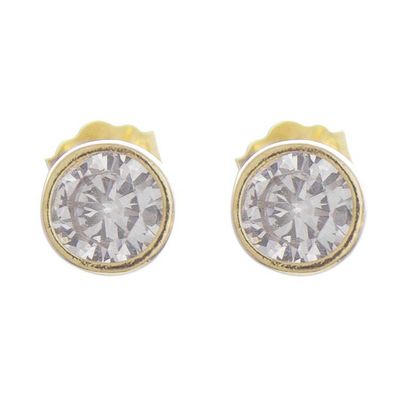 Alternate image for 18k Gold Plated Sterling Silver Stud Earrings from Peru Golden Delight