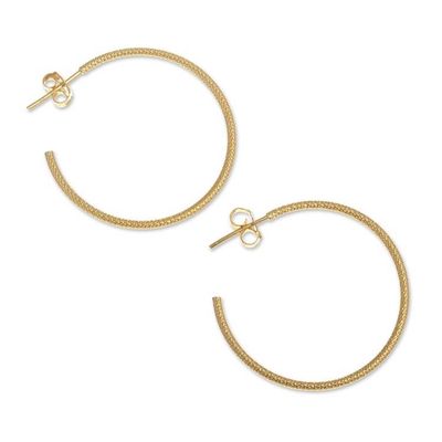 Alternate image for 18k Gold Plated Silver Half-Hoop Earrings from Peru Diamond Bright