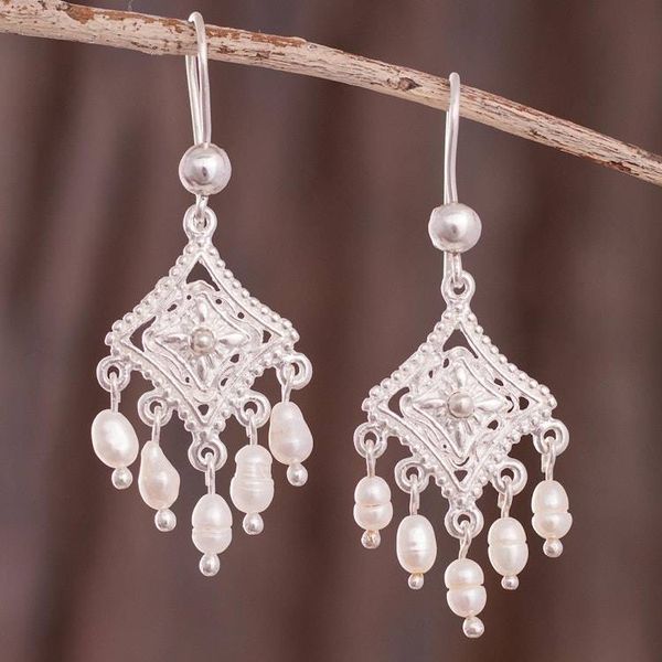 Alternate image for Colonial Cultured Pearl Chandelier Earrings from Peru Colonial Romance