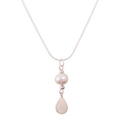 Alternate image for Silver Pendant Necklace with Lapis Lazuli and Cultured Pearl Depths of the River