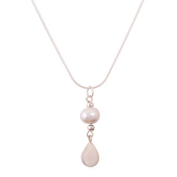 Alternate image for Silver Pendant Necklace with Lapis Lazuli and Cultured Pearl Depths of the River