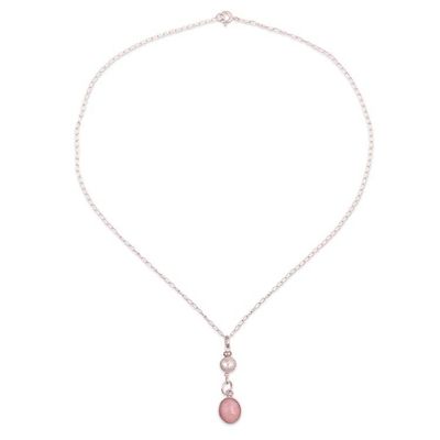 Alternate image for Silver Pendant Necklace with Natural Opal Stone from Peru Enchanting Harmony