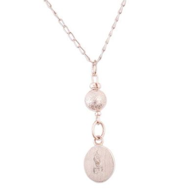 Alternate image for Silver Pendant Necklace with Natural Opal Stone from Peru Enchanting Harmony