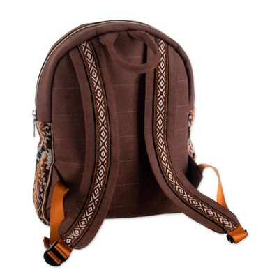 Alternate image for Inca-Inspired Redwood and Black Cotton and Wool Backpack The Redwood Empire