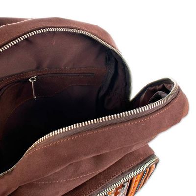 Alternate image for Inca-Inspired Redwood and Black Cotton and Wool Backpack The Redwood Empire