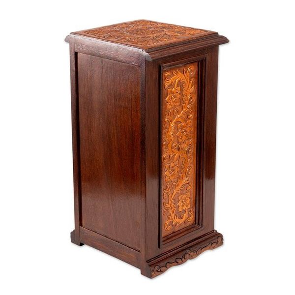 Alternate image for Baroque-Inspired Embossed Leather and Wood Jewelry Chest Sublime Memories