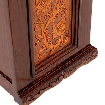 Alternate image for Baroque-Inspired Embossed Leather and Wood Jewelry Chest Sublime Memories
