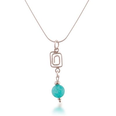 Alternate image for Spiral-Themed Amazonite Sterling Silver Pendant Necklace Allure of the Sea