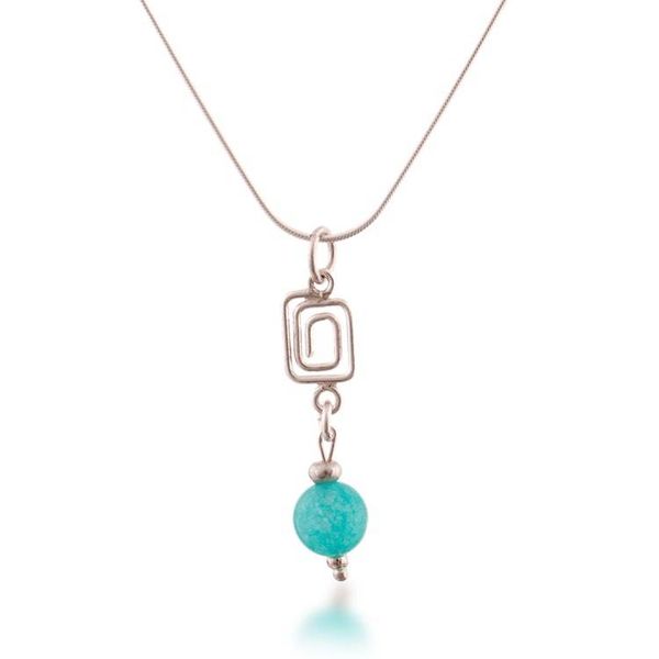 Alternate image for Spiral-Themed Amazonite Sterling Silver Pendant Necklace Allure of the Sea