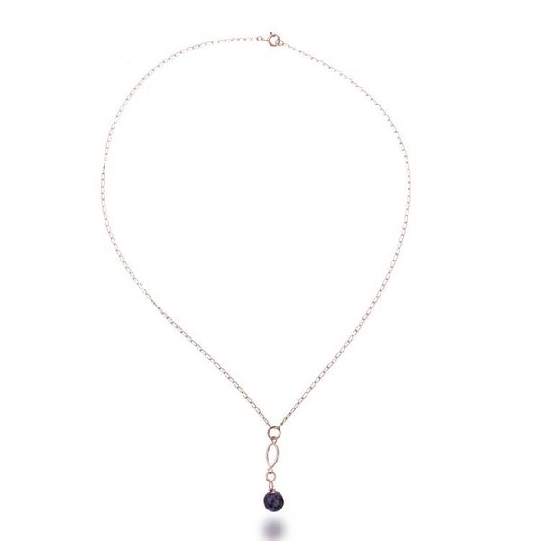 Alternate image for Silver Lapis Lazuli Pendant Necklace with Modern Design Indigo Eclipse