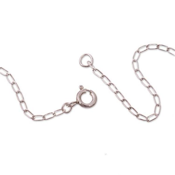 Alternate image for Silver Lapis Lazuli Pendant Necklace with Modern Design Indigo Eclipse