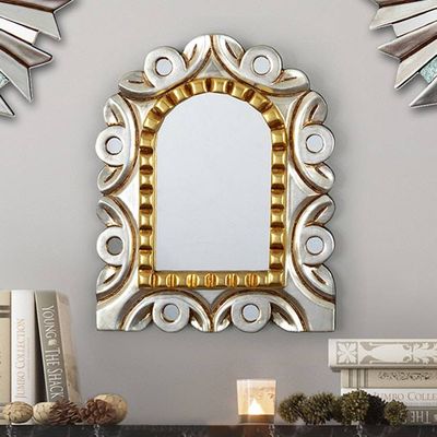 Primary image for Window-Shaped Wood Wall Mirror with Bronze  Aluminum Leaf Window