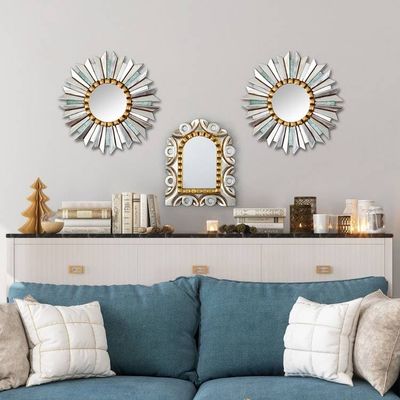 Alternate image for Window-Shaped Wood Wall Mirror with Bronze  Aluminum Leaf Window