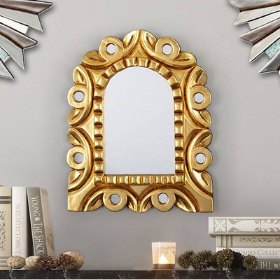 Alternate image for Window-Shaped Antique Gilded Bronze Wood Wall Mirror Golden Window