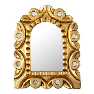 Alternate image for Window-Shaped Antique Gilded Bronze Wood Wall Mirror Golden Window