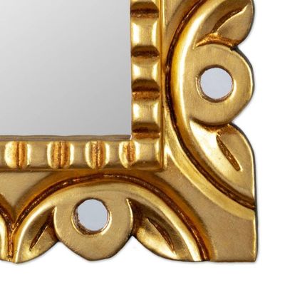 Alternate image for Window-Shaped Antique Gilded Bronze Wood Wall Mirror Golden Window