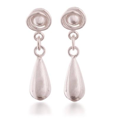 Alternate image for Teardrop Polished Sterling Silver Dangle Earrings from Peru Tranquil Radiance