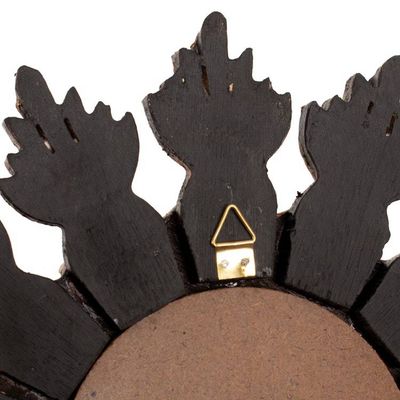 Alternate image for Sun-Themed Bronze-Gilded Antique-Finished Wood Wall Mirror Andean Sun