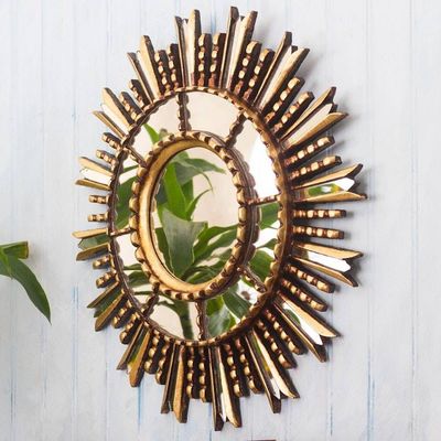 Alternate image for Gilded Wall Accent Mirror Light of Hope