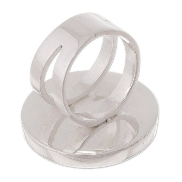 Alternate image for Circular Natural Rhodonite Cocktail Ring Crafted in Peru Soft Energy