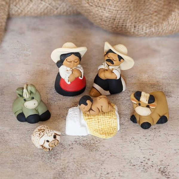 Alternate image for Peruvian-Made 7-Piece Ceramic Nativity Scene Painted by Hand Characato Born