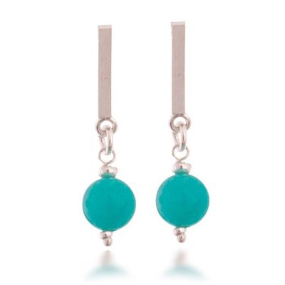 Alternate image for Textured Amazonite Sterling Silver Dangle Earrings from Peru Oceanic Beauty