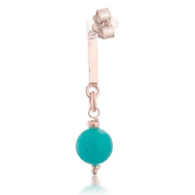 Alternate image for Textured Amazonite Sterling Silver Dangle Earrings from Peru Oceanic Beauty