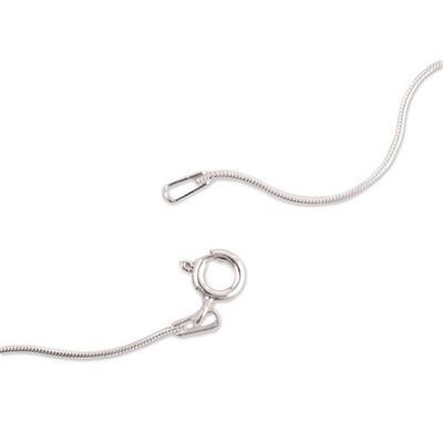 Alternate image for Angelic Protection Sterling Silver Pendant Necklace Angel Beside Me